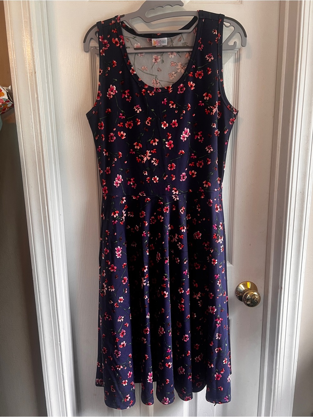 LuLaRoe Navy Nicki with Pink Floral Print